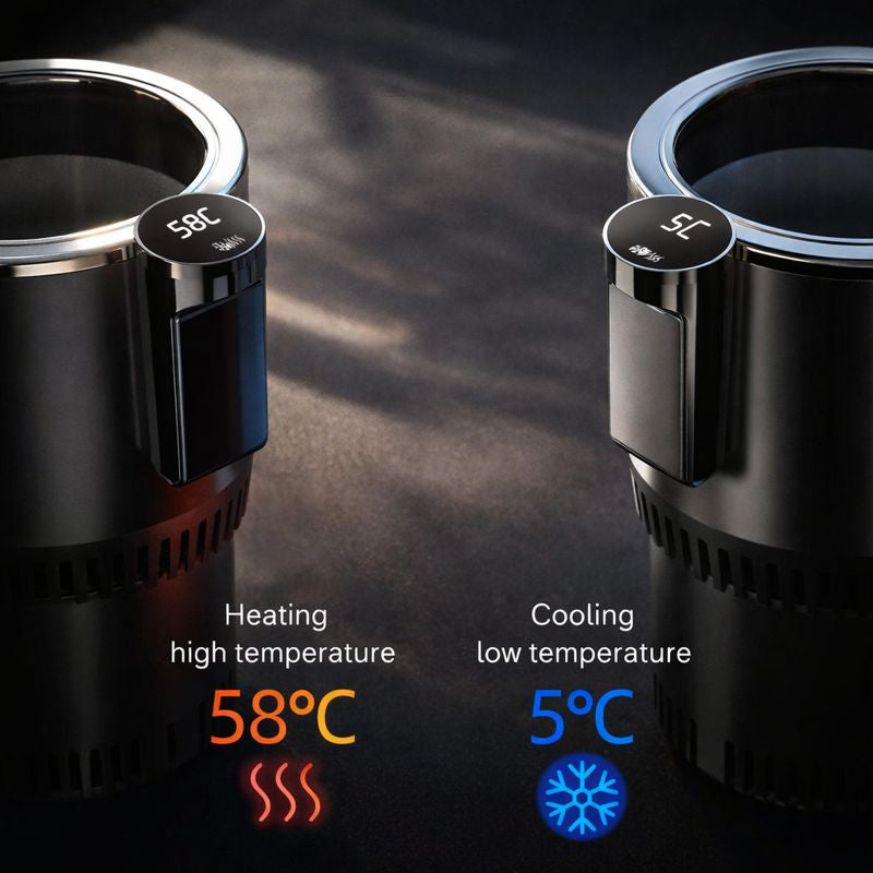 Smart 2-in-1 Car Cup Warmer & Cooler with Digital Display